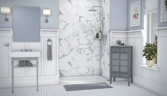 Simtile T10 Calacatta White 3 Wall