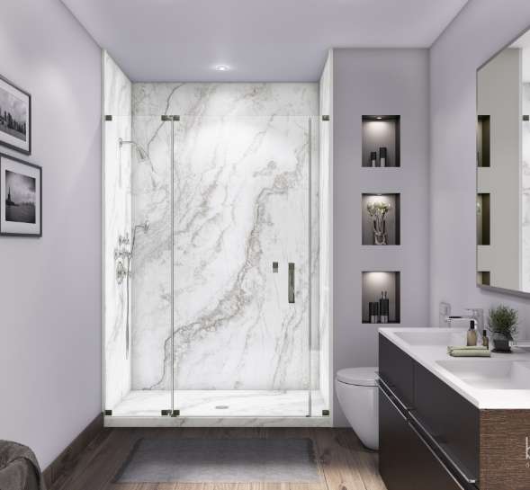 3 Panel 48 Surround in White Pearl